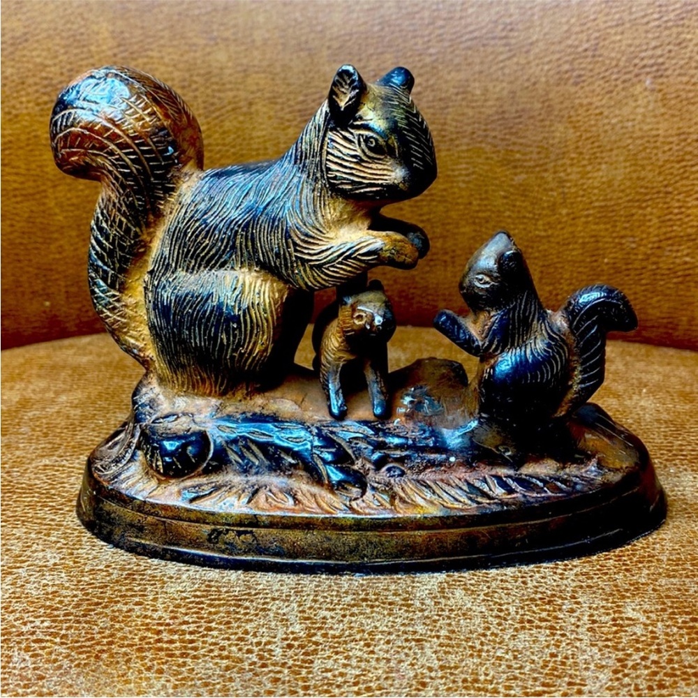 Vintage Squirrel Family Figurine